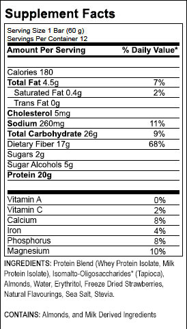  Quest's Strawberry Cheesecake Protein Bar Nutrition Facts
