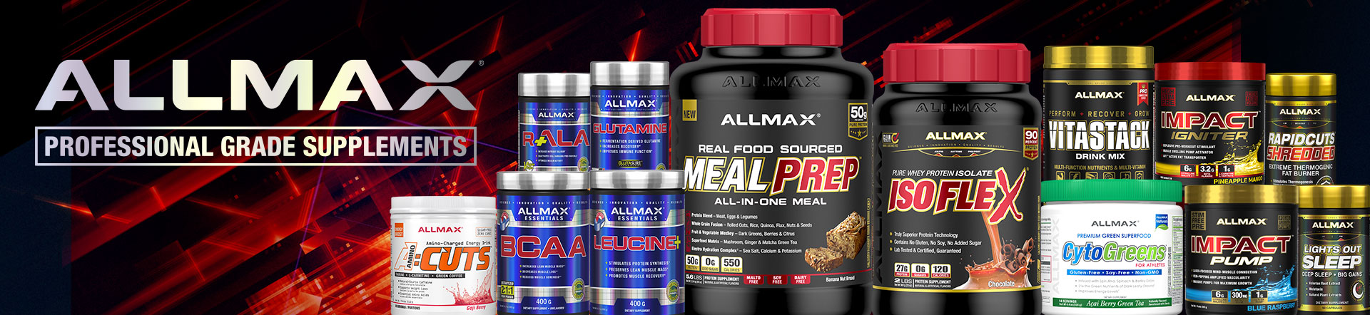IsoFlex Amino Cuts AllWhey Allflex Hexapro ZMA Keto Muscle Prime Glutamine Meal Prep Omega Allmass