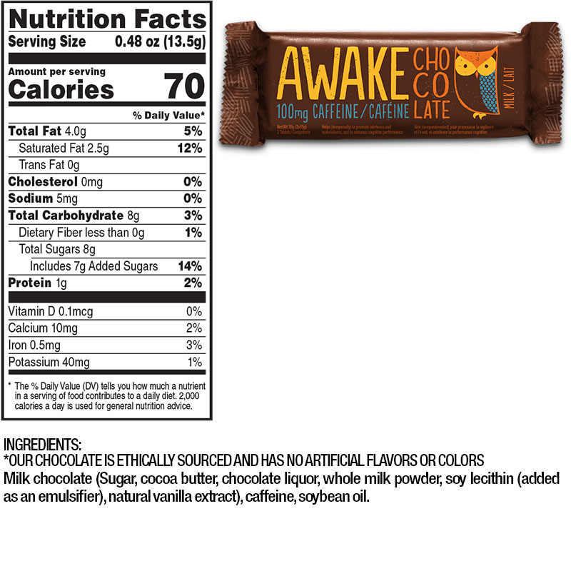 Awake Caffeinated Chocolate