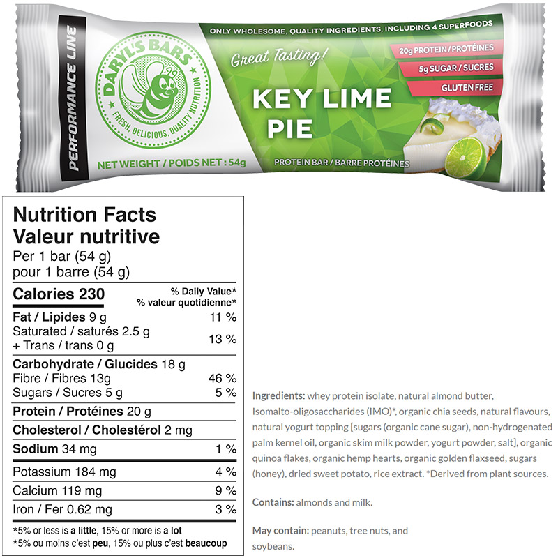 Daryl's PERFORMANCE LINE Protein Bars - Key Lime Pie
