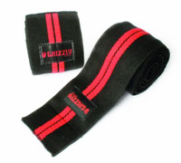Grizzly Fitness Knee Wrap with Velcro Black.