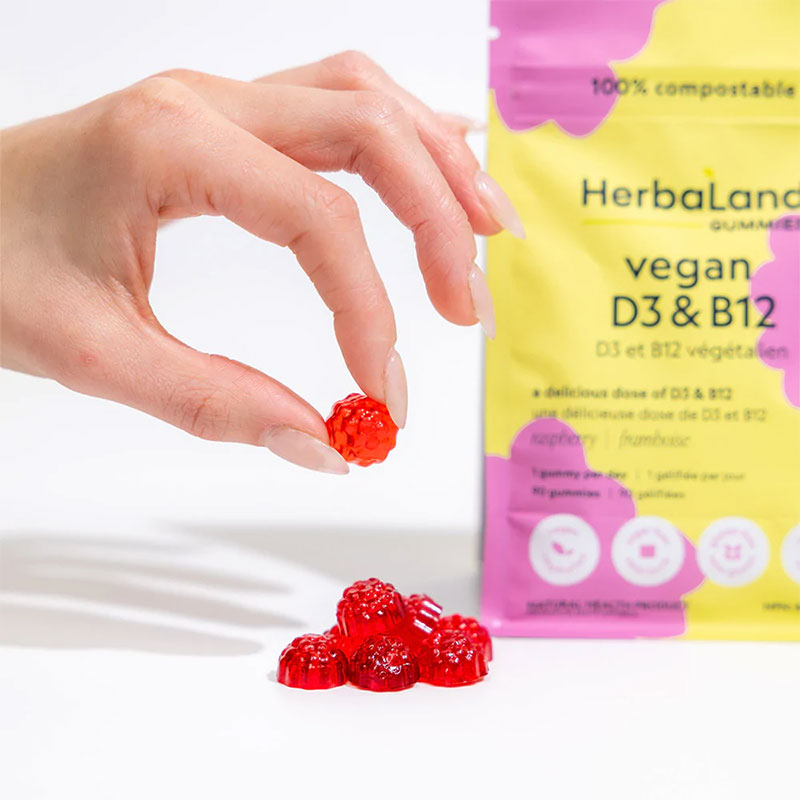 Herbaland Vegan D3 & B12 Gummies for Adults