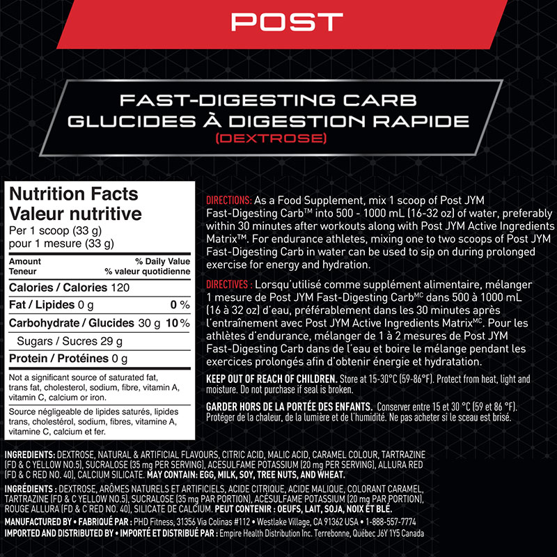 JYM Supplement Science Post JYM Carb