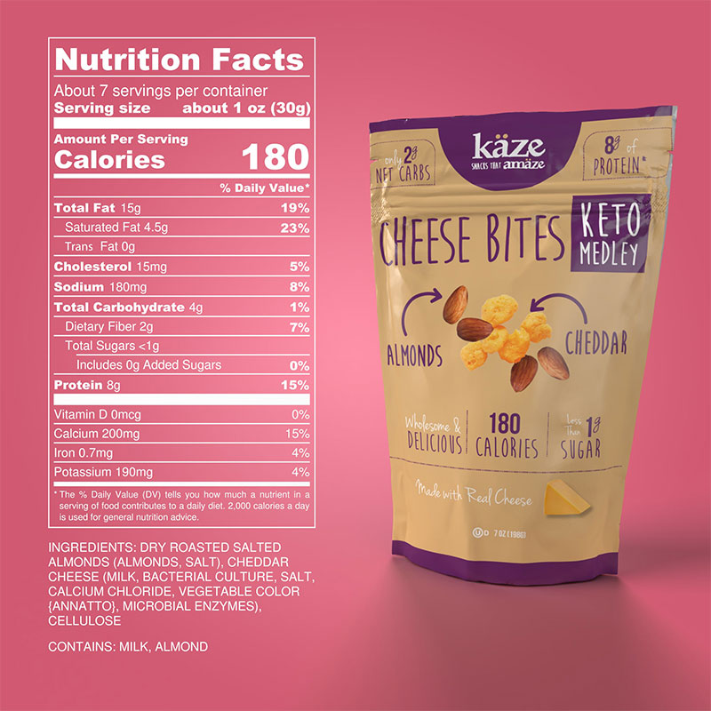 Kaze Cheese Bites Keto Medley - Almond & Cheddar
