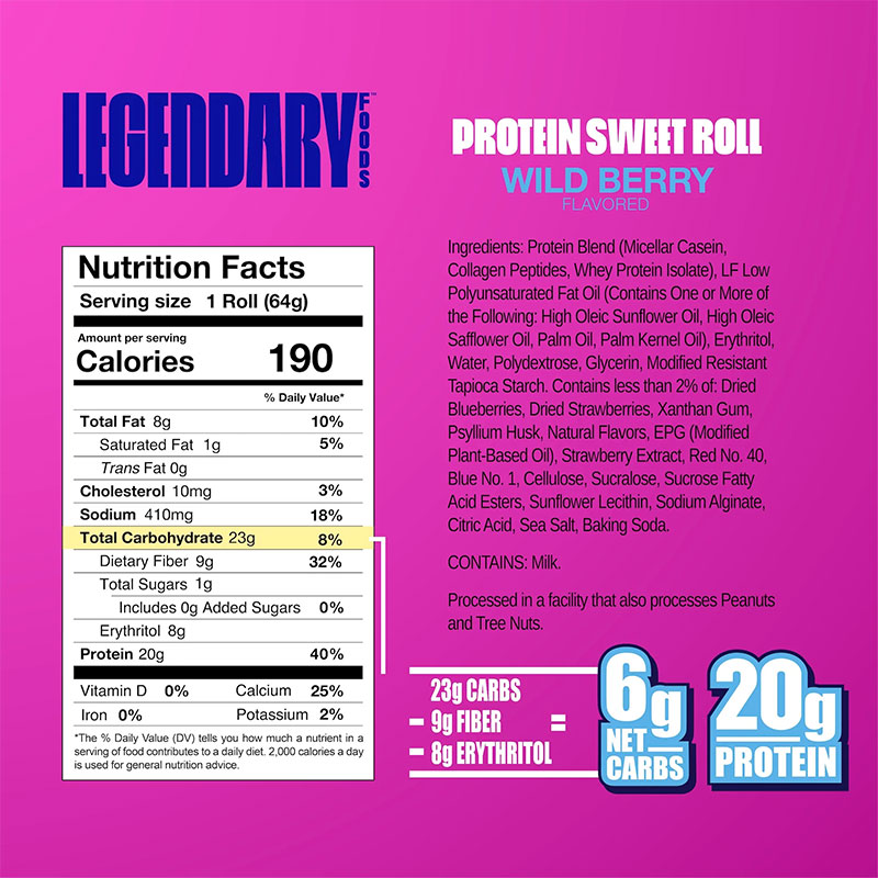 Legendary Foods Protein Sweet Roll