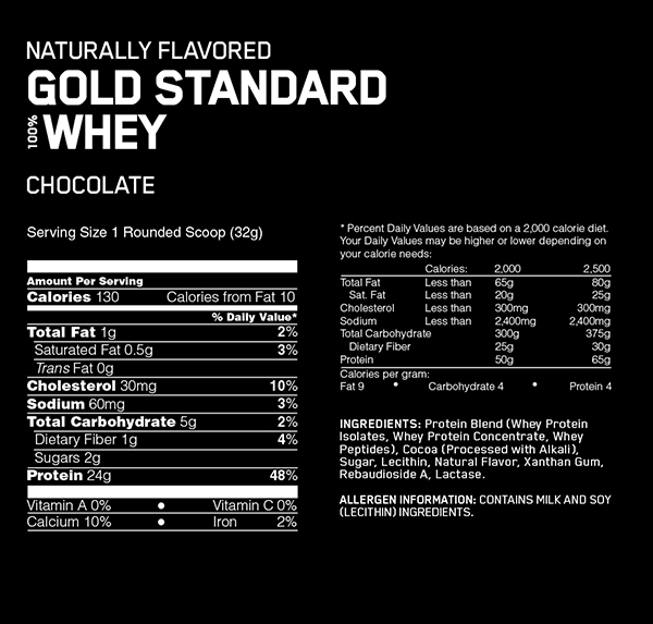 Optimum Nutrition NATURAL-- 100% Whey Protein Gold ...