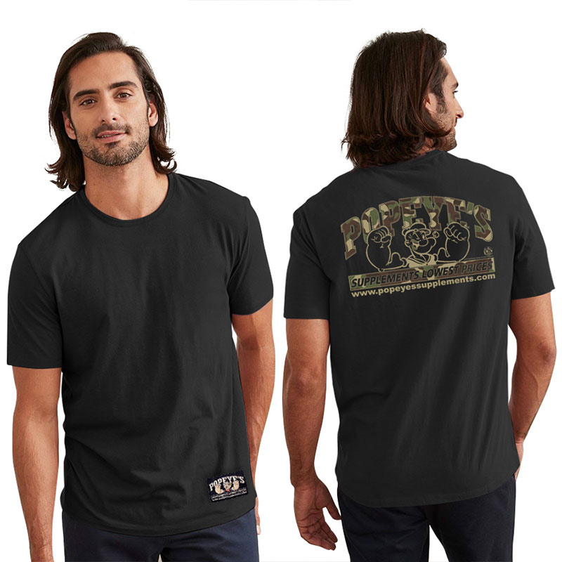 Popeye's GEAR T-Shirt 'Camo Popeye's Logo on Back' Black