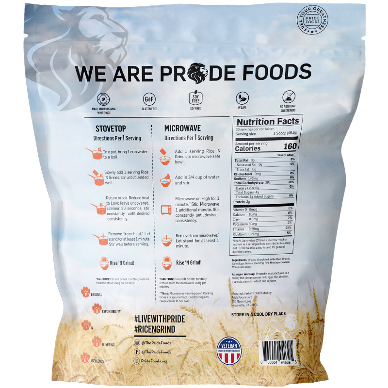 Pride Foods Rice n Grinds Hot Cereal