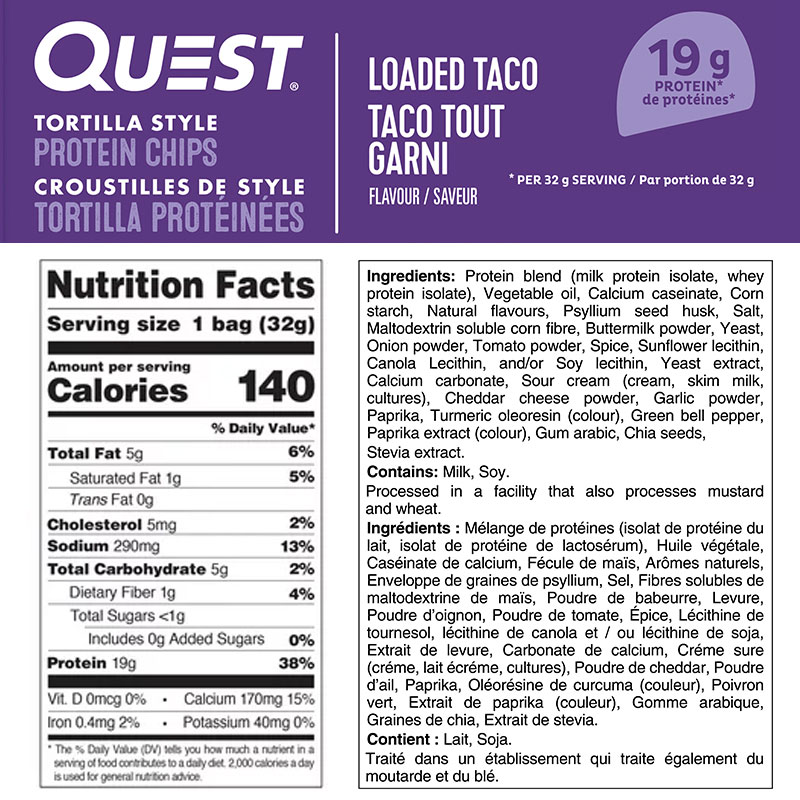 Quest Nutrition Protein Chips Tortillal Style